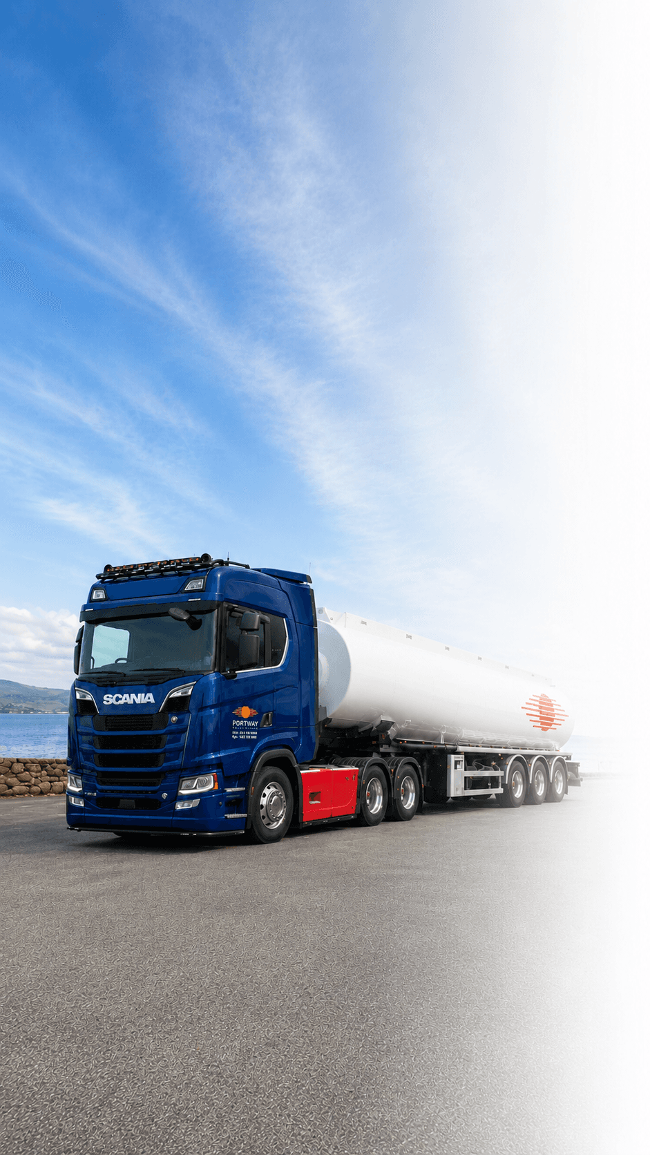 Portway fuel tanker ready for transport operations