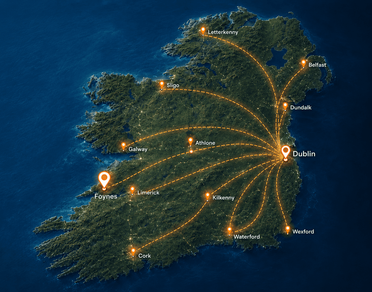 Portway nationwide coverage map across Ireland